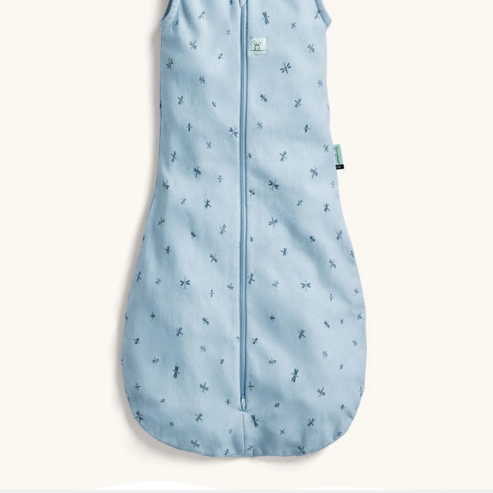 Ergo Pouch - Light Blue Baby Sleep Sack with Dragonfly Print x 2